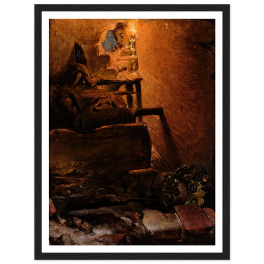 The interior of the tomb of King Kazimierz Wielki (1869) Art Print | Jan Matejko - Framed Poster - 30x40 cm / 12x16″ - Black frame