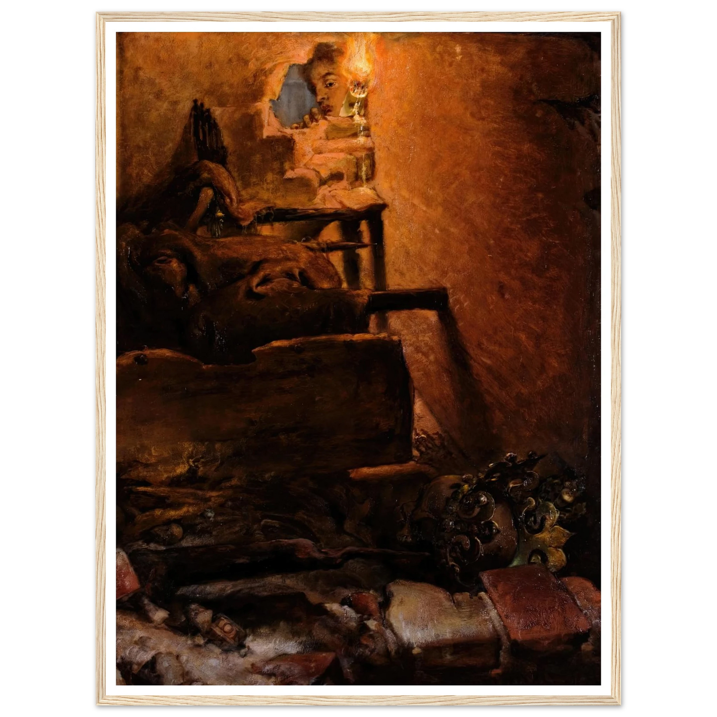 The interior of the tomb of King Kazimierz Wielki (1869) Art Print | Jan Matejko - Framed Poster - 30x40 cm / 12x16″ - Black frame