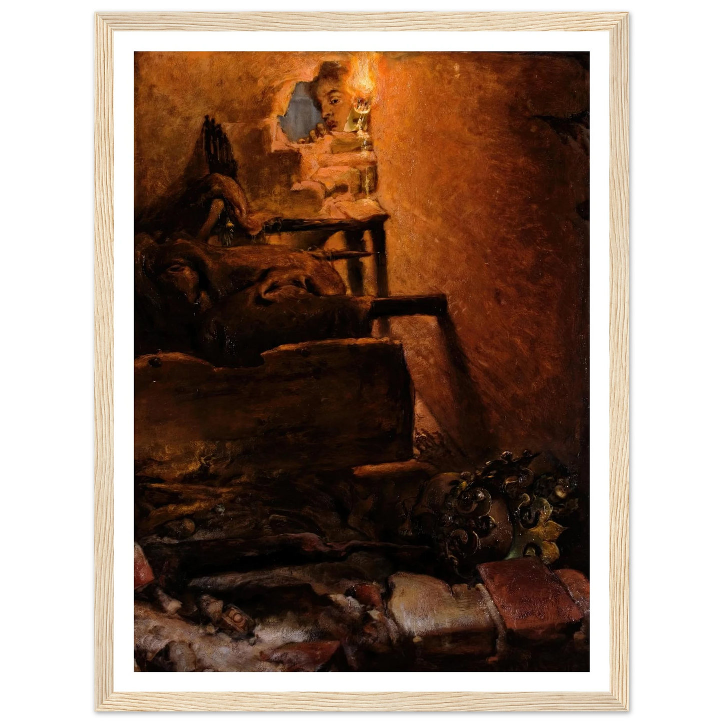 The interior of the tomb of King Kazimierz Wielki (1869) Art Print | Jan Matejko - Framed Poster - 30x40 cm / 12x16″ - Black frame