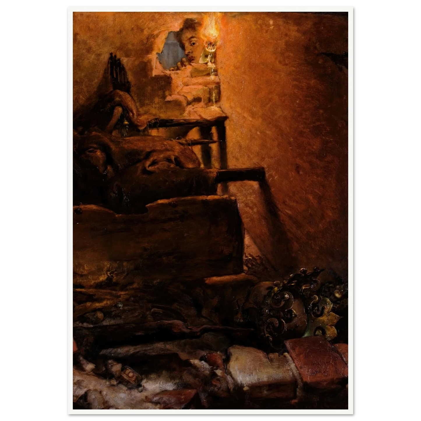 The interior of the tomb of King Kazimierz Wielki (1869) Art Print | Jan Matejko - Framed Poster - 30x40 cm / 12x16″ - Black frame