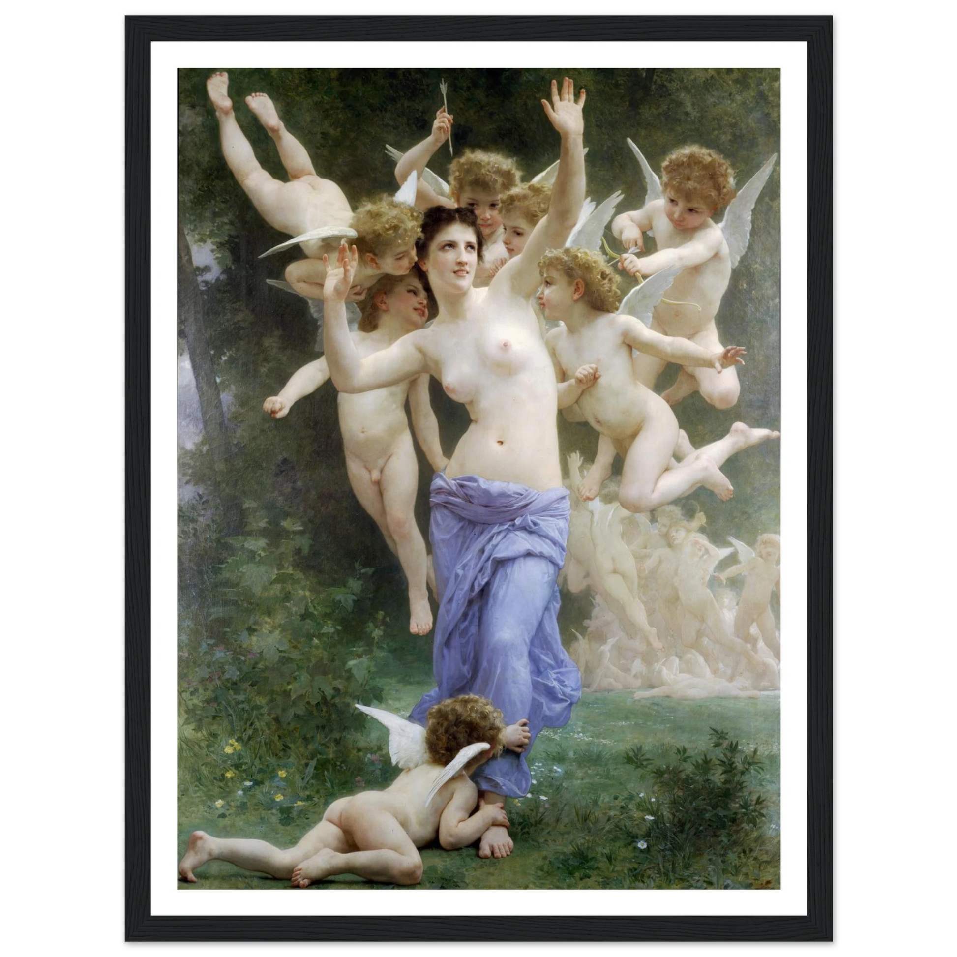The Invasion (1892) Art Print | William Bouguereau - Framed Poster - 30x40 cm / 12x16″ - Black frame