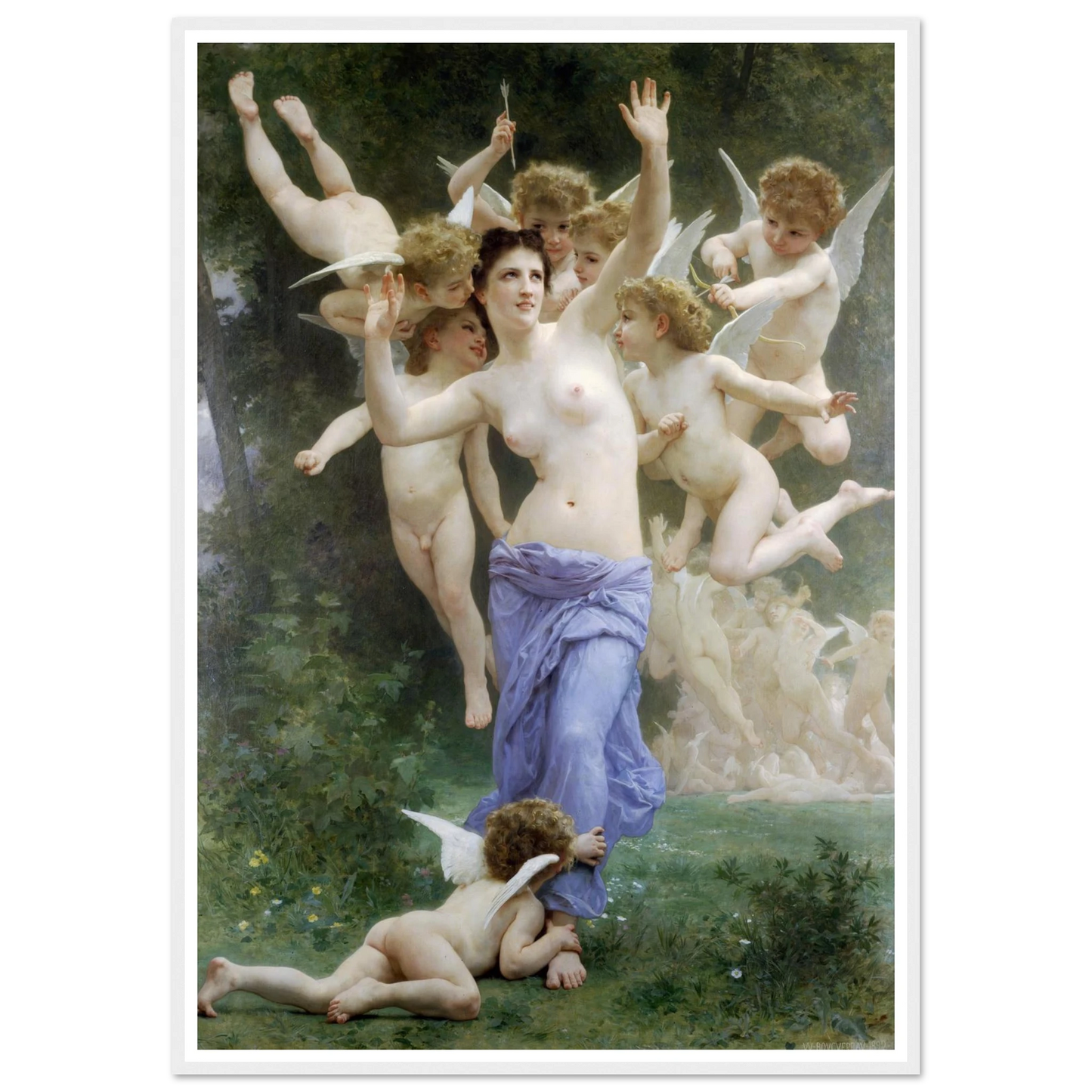 The Invasion (1892) Art Print | William Bouguereau - Framed Poster - 30x40 cm / 12x16″ - Black frame