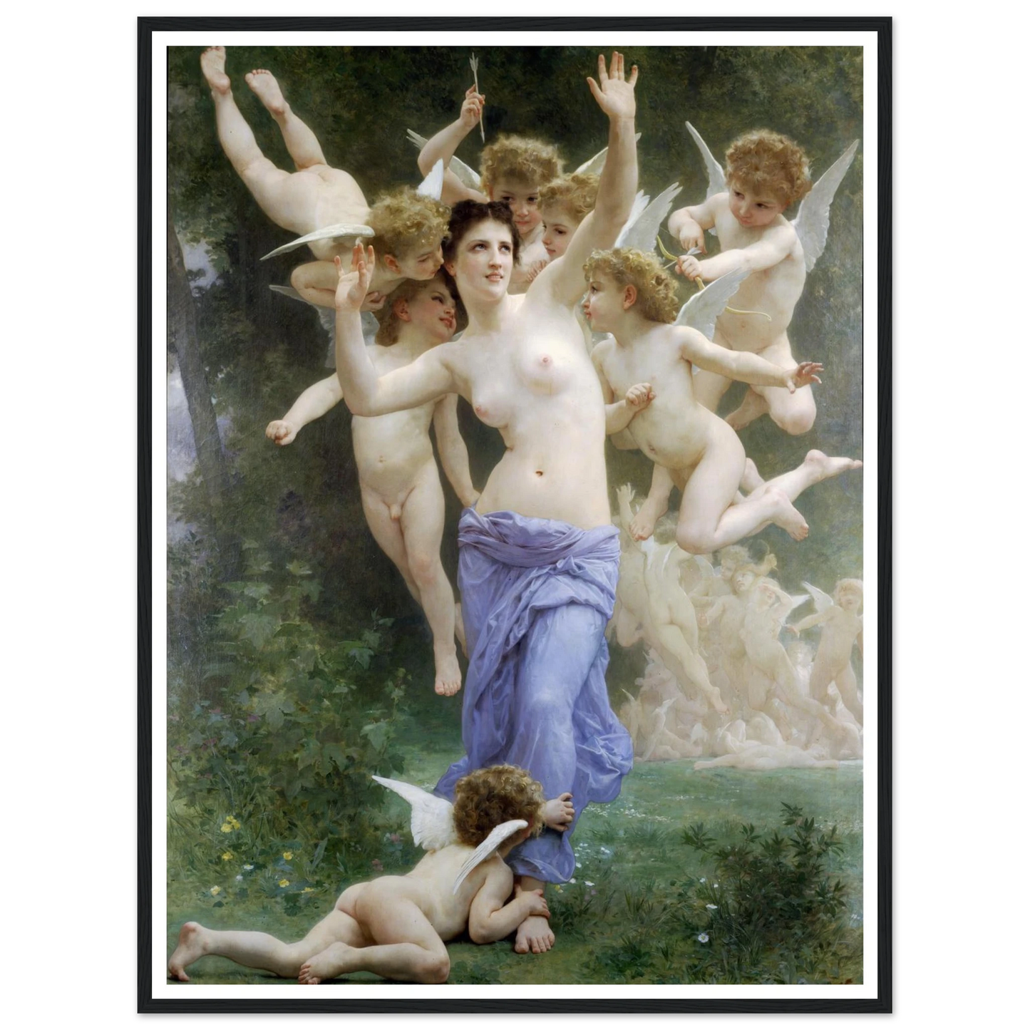 The Invasion (1892) Art Print | William Bouguereau - Framed Poster - 30x40 cm / 12x16″ - Black frame