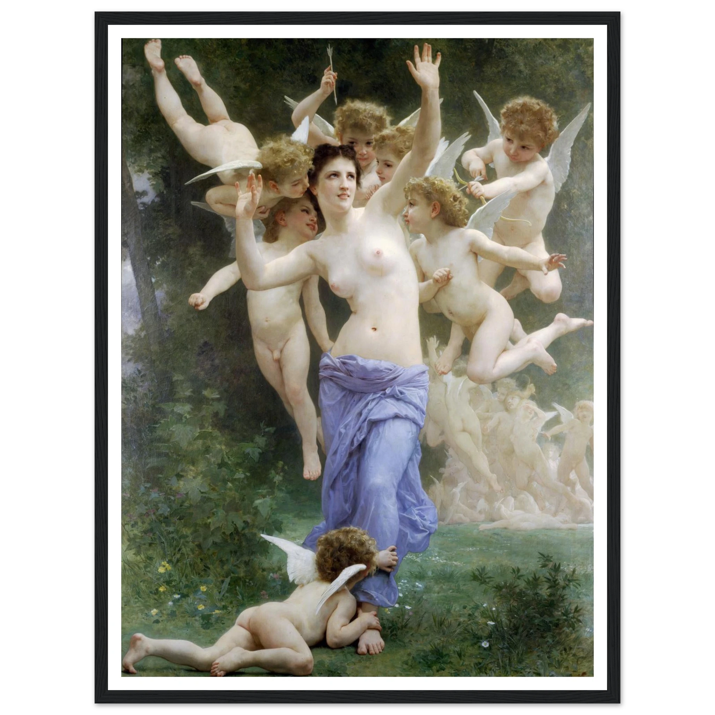 The Invasion (1892) Art Print | William Bouguereau - Framed Poster - 30x40 cm / 12x16″ - Black frame