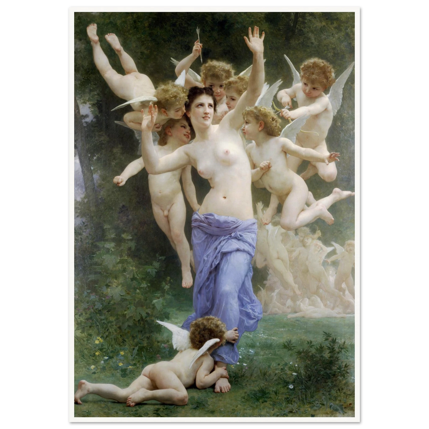 The Invasion (1892) Art Print | William Bouguereau - Framed Poster - 30x40 cm / 12x16″ - Black frame
