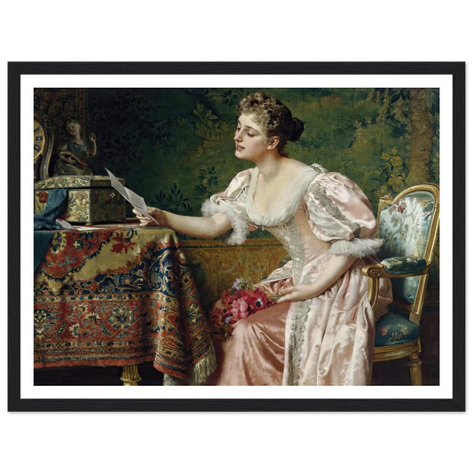 The Invitation (1897) Art Print | Wladyslaw Czachorski - Framed Poster - 30x40 cm / 12x16″ - Black frame