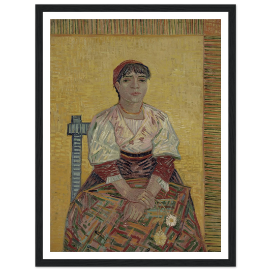 The Italian Woman (1887) Art Print | Vincent van Gogh - Framed Poster - 30x40 cm / 12x16″ - Black frame