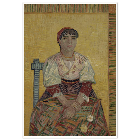 The Italian Woman (1887) Art Print | Vincent van Gogh - Framed Poster - 30x40 cm / 12x16″ - Black frame
