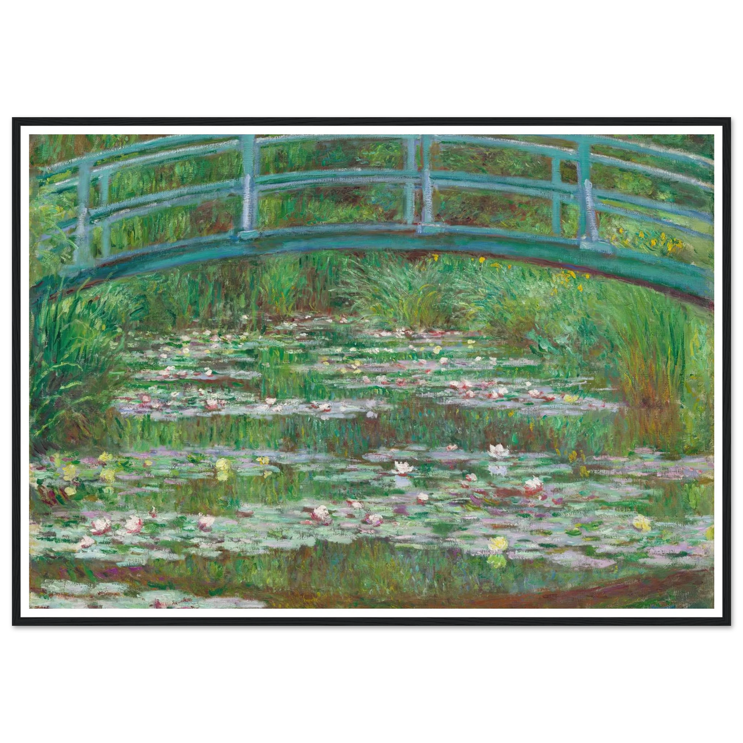 The Japanese Footbridge (1899) Art Print | Claude Monet - Framed Poster - 30x40 cm / 12x16″ - Black frame