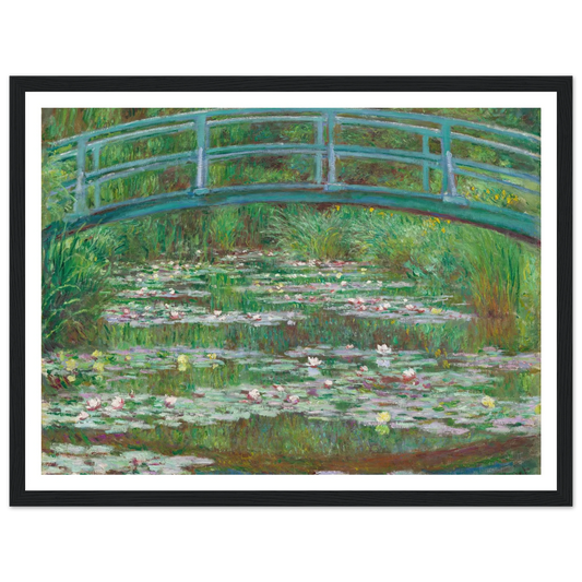 The Japanese Footbridge (1899) Art Print | Claude Monet - Framed Poster - 30x40 cm / 12x16″ - Black frame