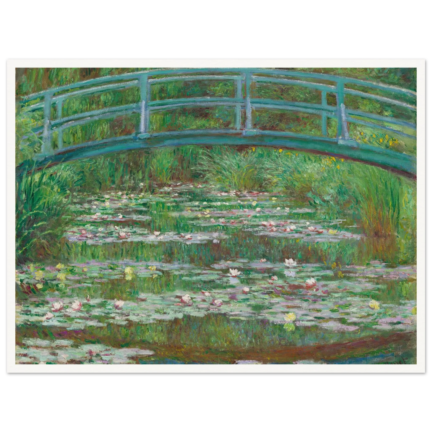 The Japanese Footbridge (1899) Art Print | Claude Monet - Framed Poster - 30x40 cm / 12x16″ - Black frame