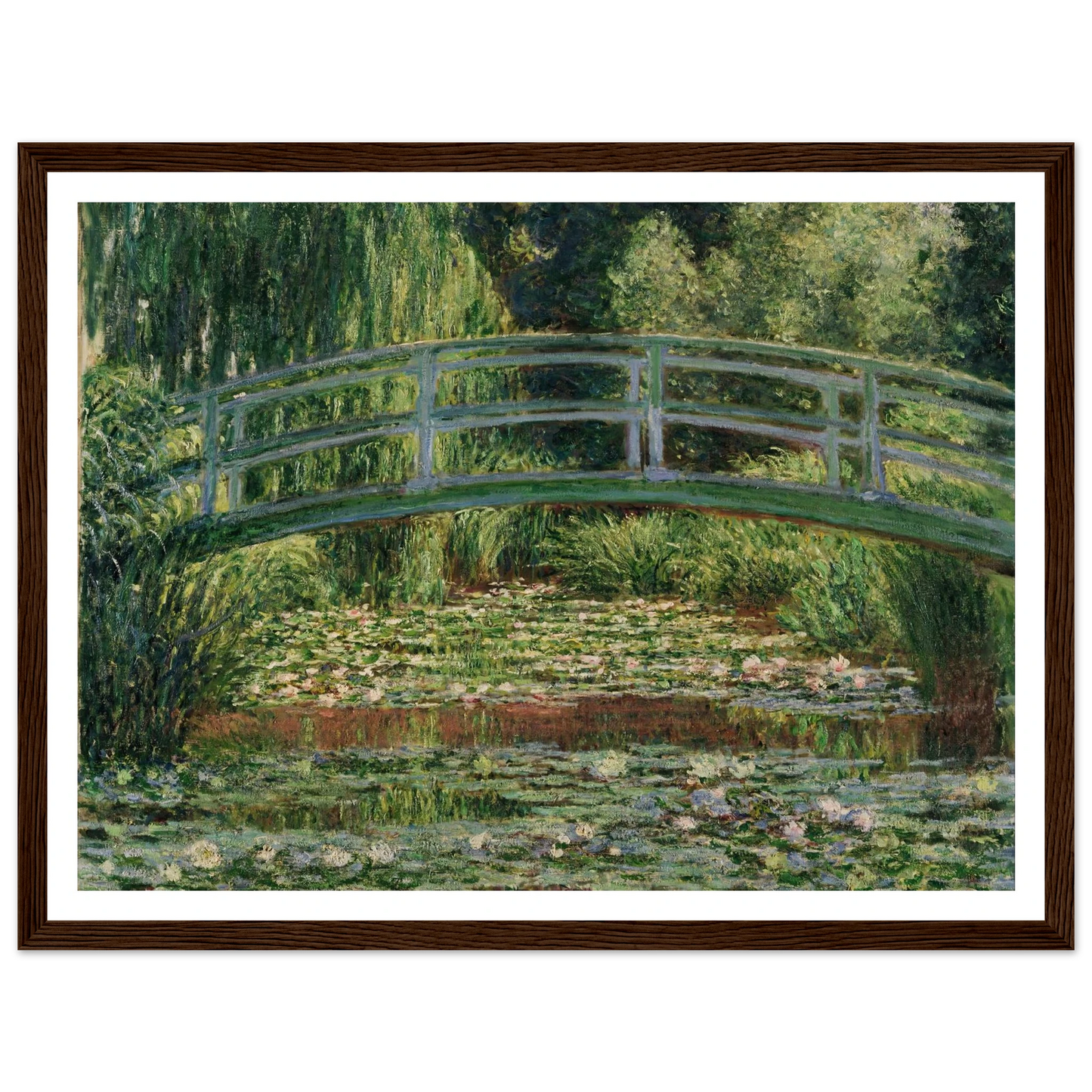 The Japanese Footbridge and the Water Lily Pool, Giverny (1899) Art Print | Claude Monet - Framed Poster - 30x40 cm / 12x16″ - Black frame