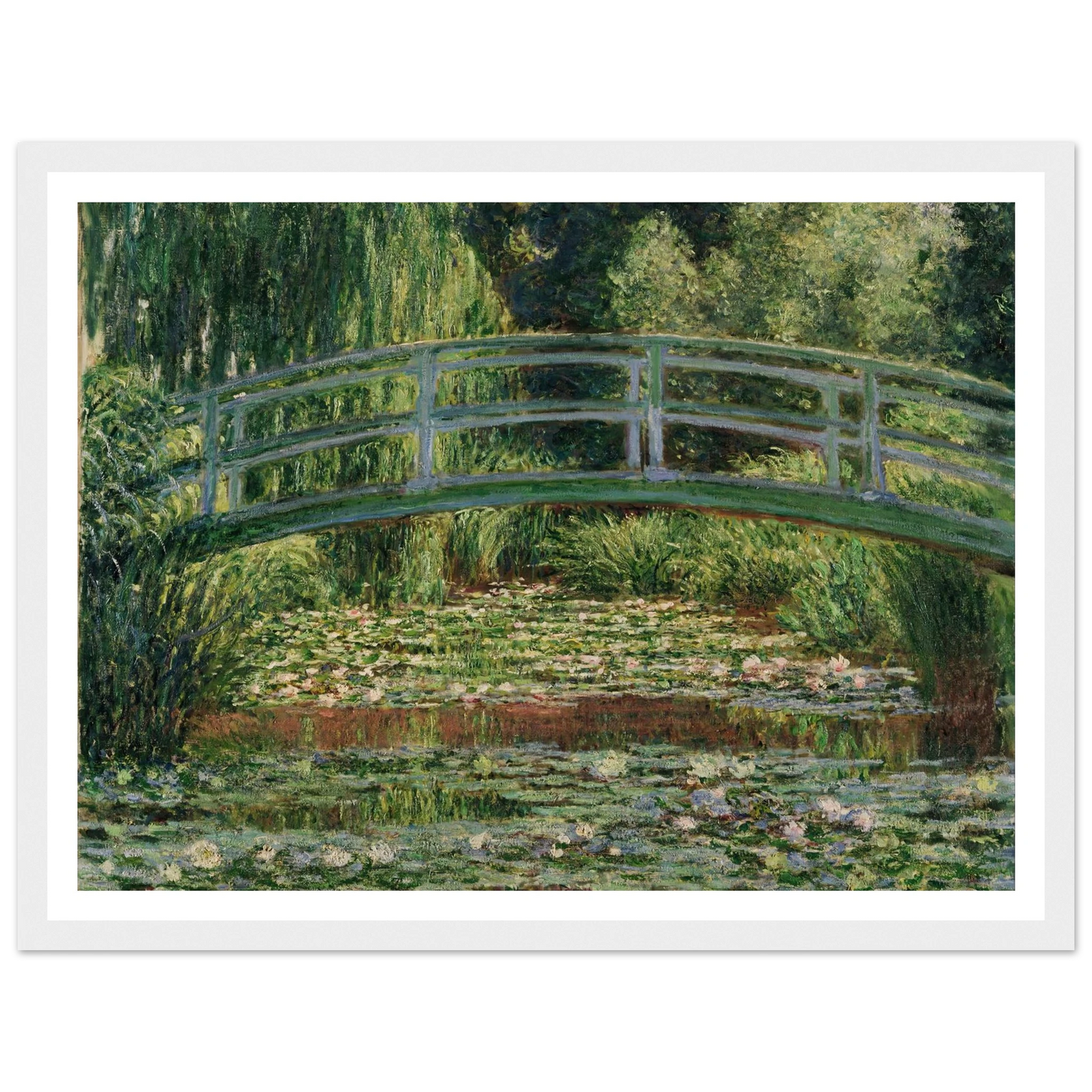 The Japanese Footbridge and the Water Lily Pool, Giverny (1899) Art Print | Claude Monet - Framed Poster - 30x40 cm / 12x16″ - Black frame