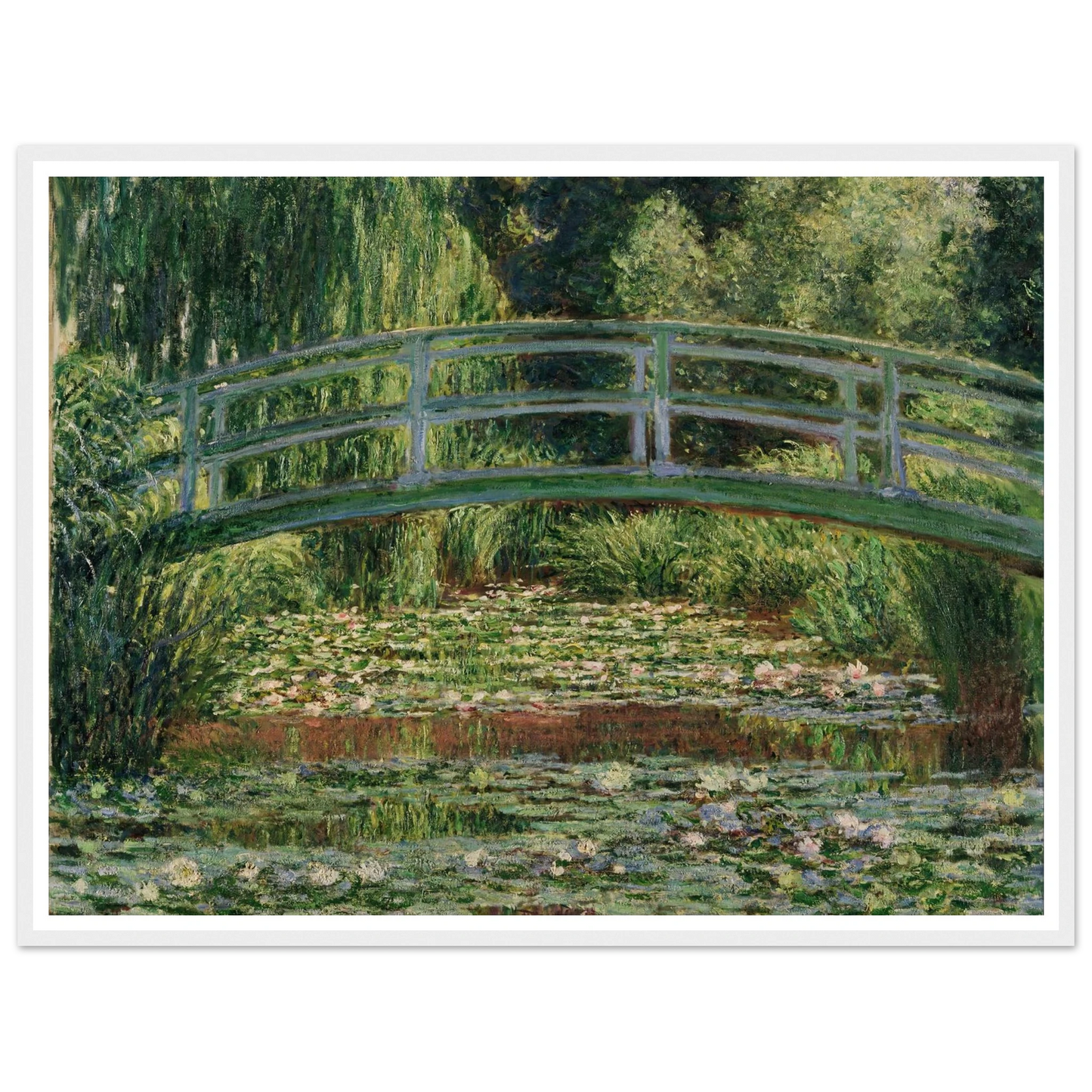 The Japanese Footbridge and the Water Lily Pool, Giverny (1899) Art Print | Claude Monet - Framed Poster - 30x40 cm / 12x16″ - Black frame