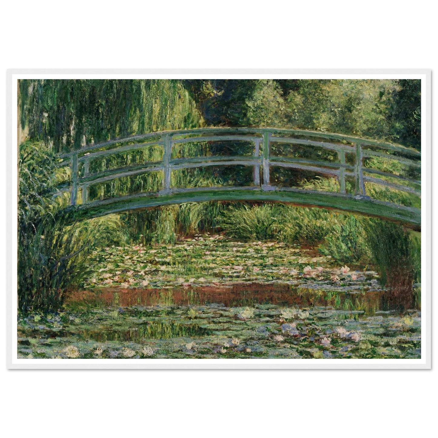 The Japanese Footbridge and the Water Lily Pool, Giverny (1899) Art Print | Claude Monet - Framed Poster - 30x40 cm / 12x16″ - Black frame