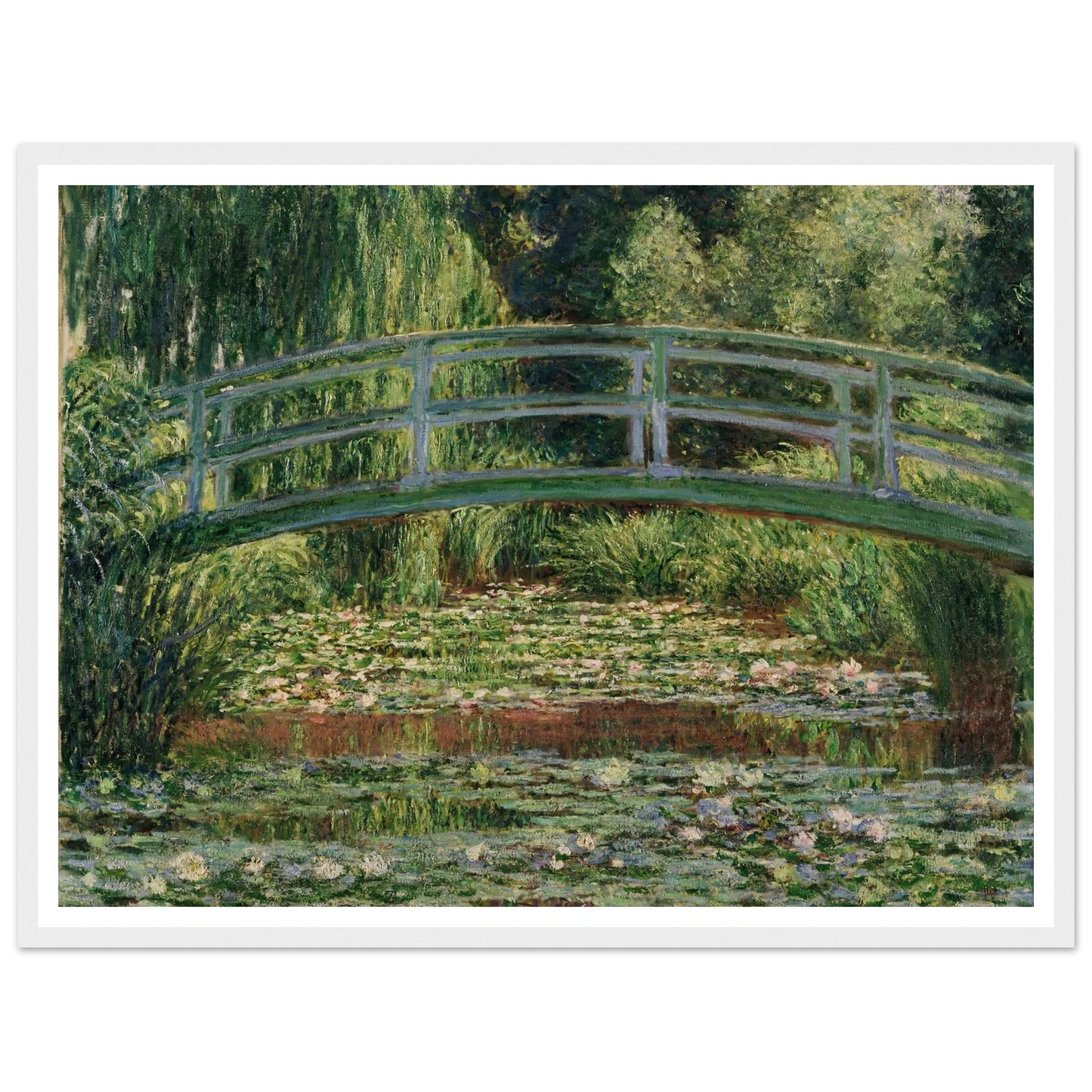 The Japanese Footbridge and the Water Lily Pool, Giverny (1899) Art Print | Claude Monet - Framed Poster - 30x40 cm / 12x16″ - Black frame