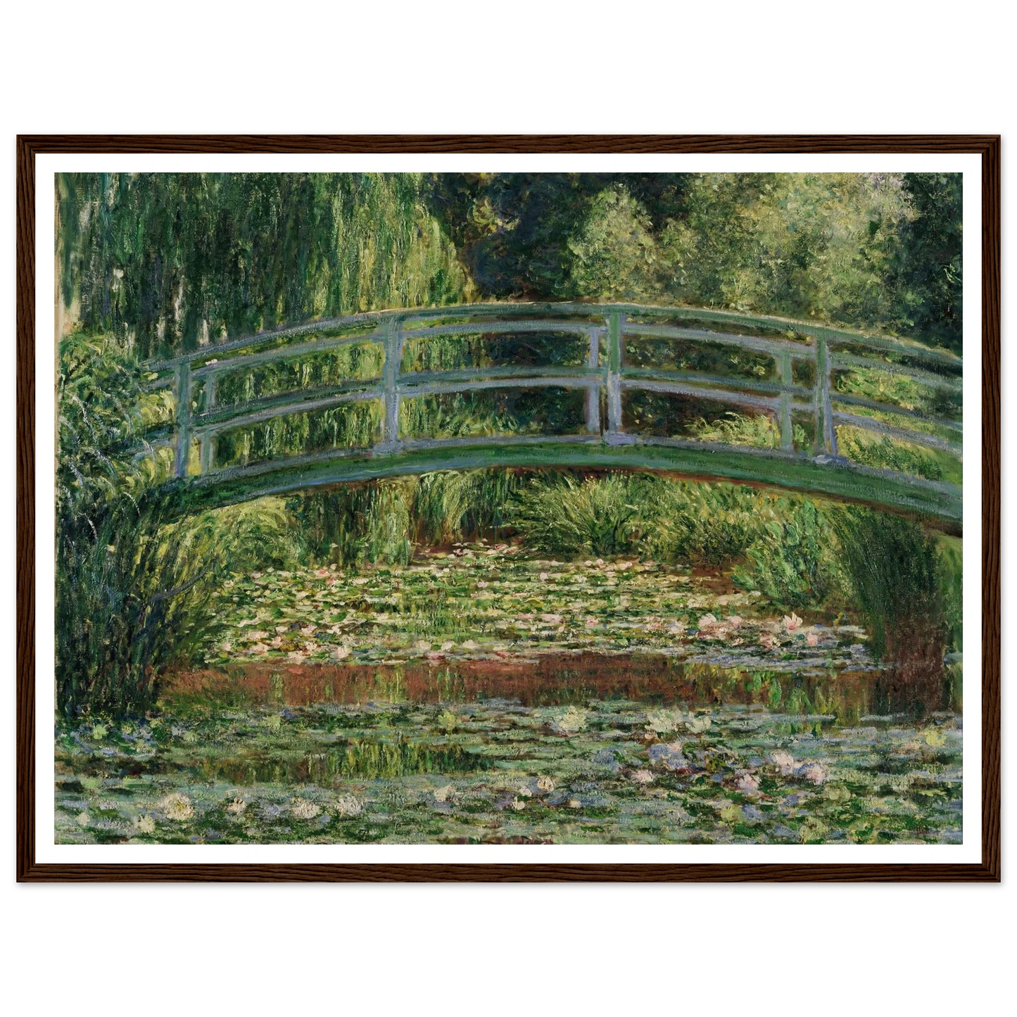 The Japanese Footbridge and the Water Lily Pool, Giverny (1899) Art Print | Claude Monet - Framed Poster - 30x40 cm / 12x16″ - Black frame