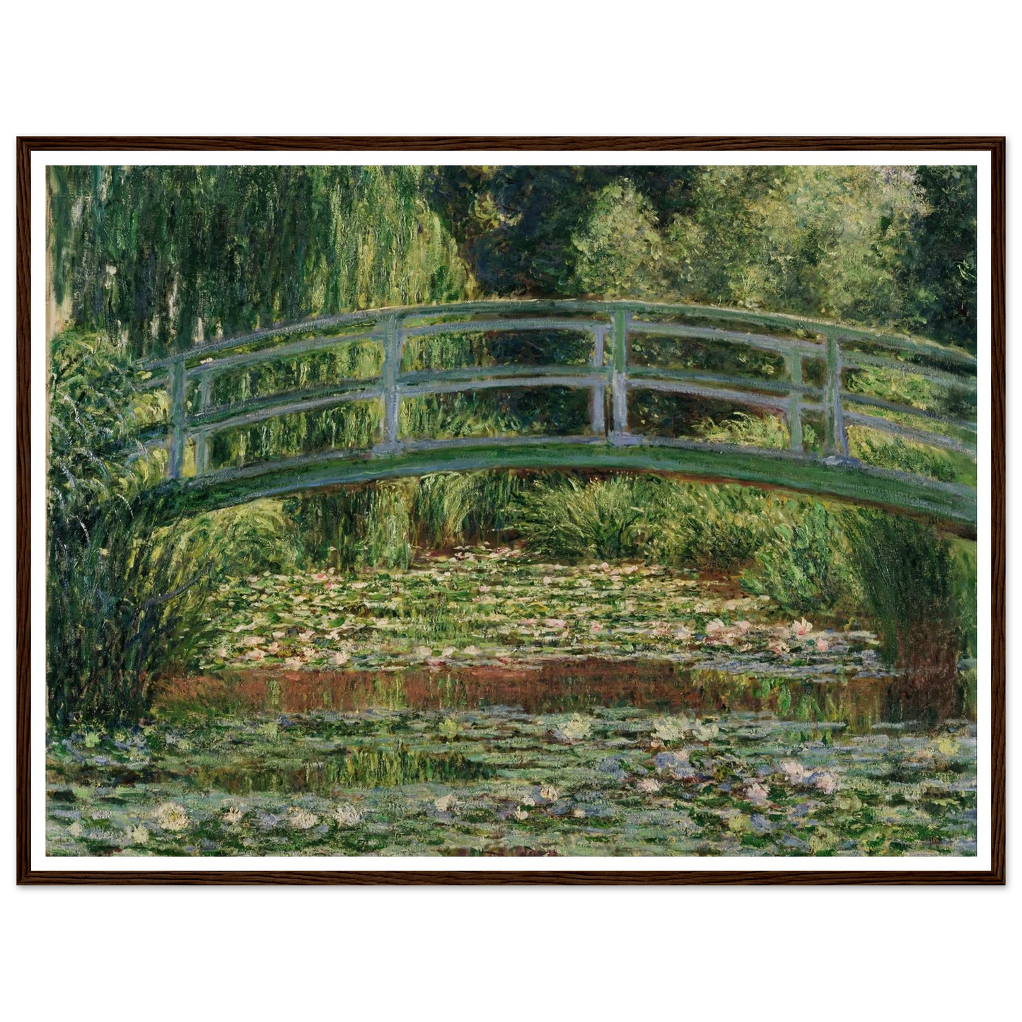 The Japanese Footbridge and the Water Lily Pool, Giverny (1899) Art Print | Claude Monet - Framed Poster - 30x40 cm / 12x16″ - Black frame