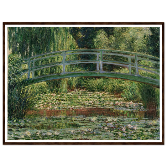 The Japanese Footbridge and the Water Lily Pool, Giverny (1899) Art Print | Claude Monet - Framed Poster - 30x40 cm / 12x16″ - Black frame