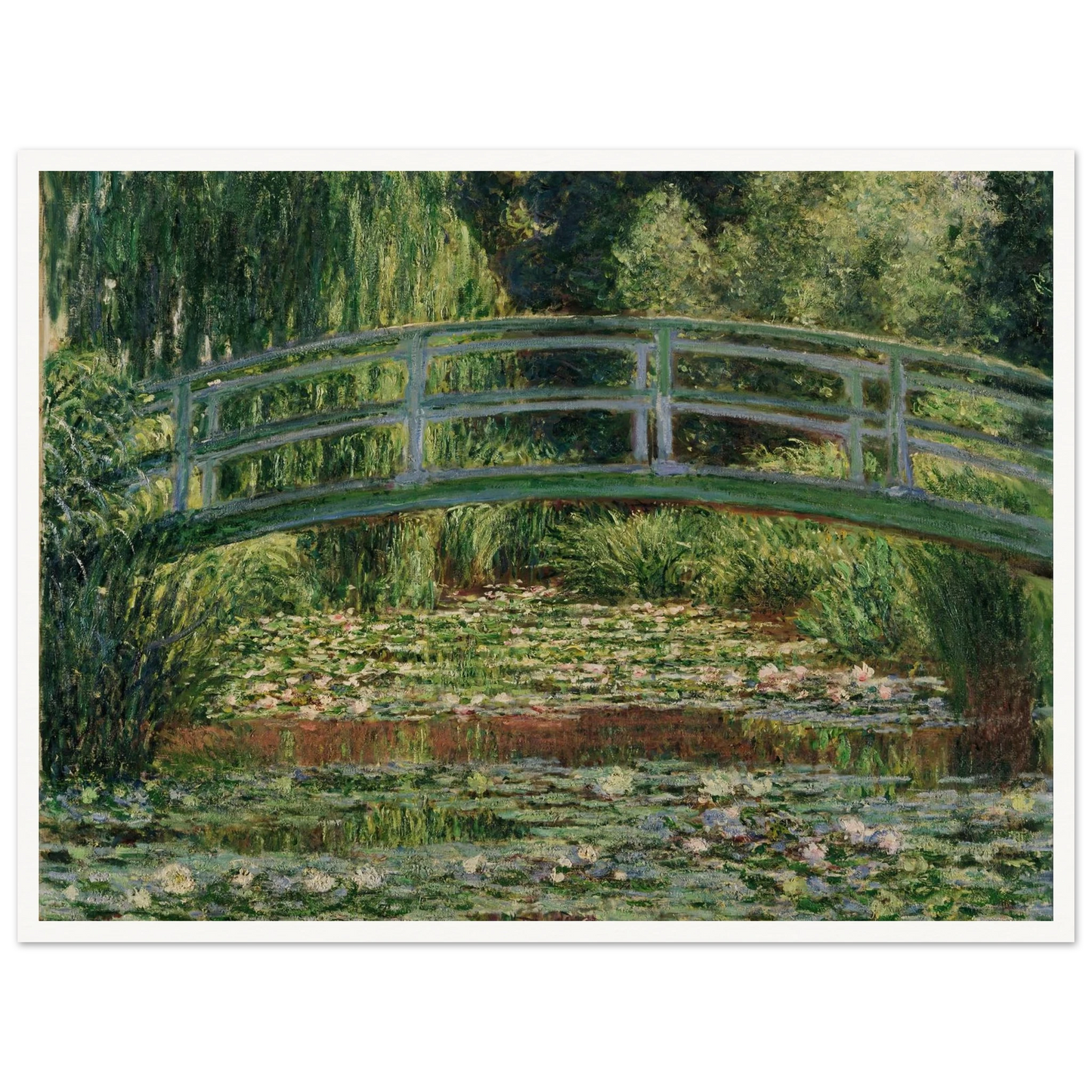 The Japanese Footbridge and the Water Lily Pool, Giverny (1899) Art Print | Claude Monet - Framed Poster - 30x40 cm / 12x16″ - Black frame