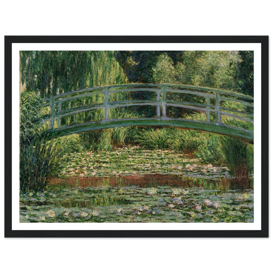 The Japanese Footbridge and the Water Lily Pool, Giverny (1899) Art Print | Claude Monet - Framed Poster - 30x40 cm / 12x16″ - Black frame