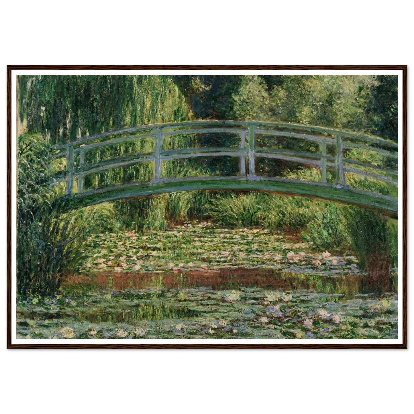 The Japanese Footbridge and the Water Lily Pool, Giverny (1899) Art Print | Claude Monet - Framed Poster - 30x40 cm / 12x16″ - Black frame