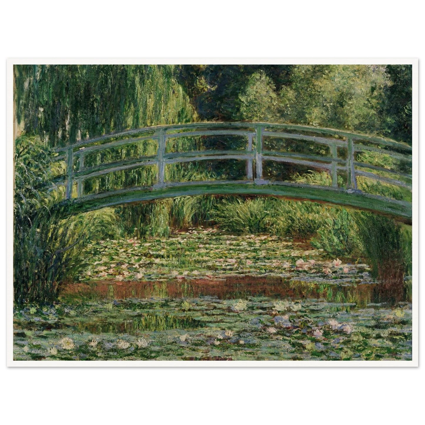 The Japanese Footbridge and the Water Lily Pool, Giverny (1899) Art Print | Claude Monet - Framed Poster - 30x40 cm / 12x16″ - Black frame