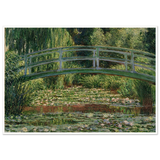 The Japanese Footbridge and the Water Lily Pool, Giverny (1899) Art Print | Claude Monet - Framed Poster - 30x40 cm / 12x16″ - Black frame