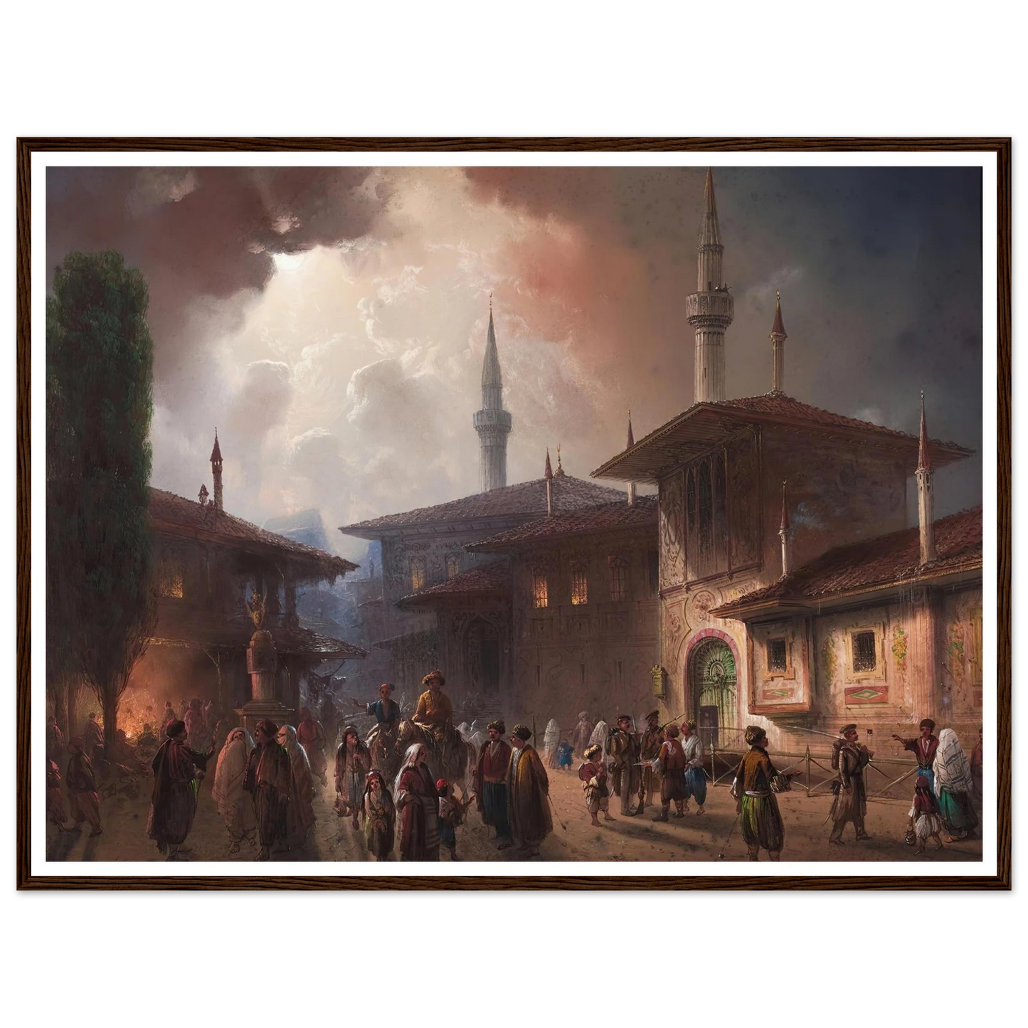 The Khan’s Palace In bakhchisarai, Crimea (1857) Art Print | Carlo Bossoli - Framed Poster - 30x40 cm / 12x16″ - Black frame