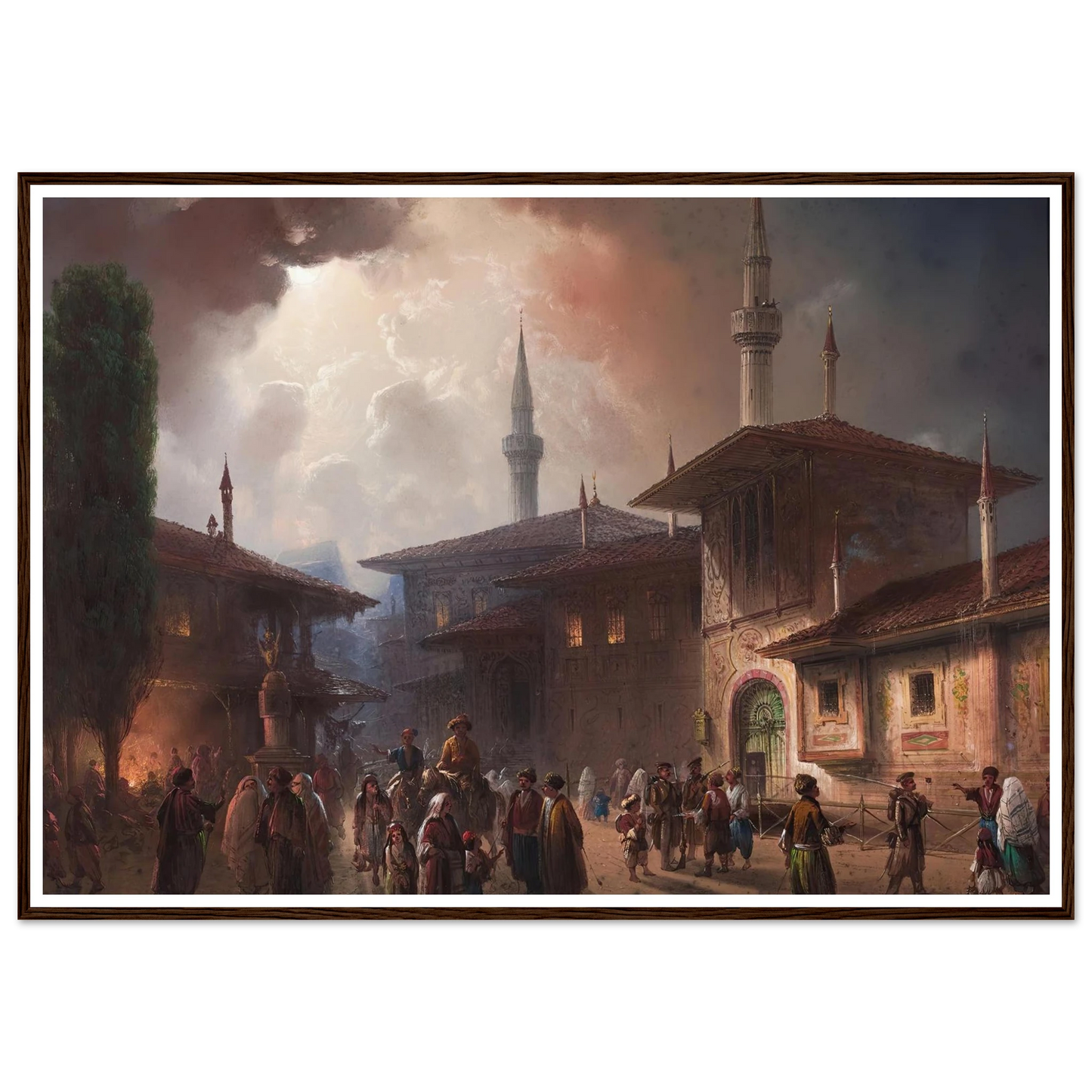 The Khan’s Palace In bakhchisarai, Crimea (1857) Art Print | Carlo Bossoli - Framed Poster - 30x40 cm / 12x16″ - Black frame