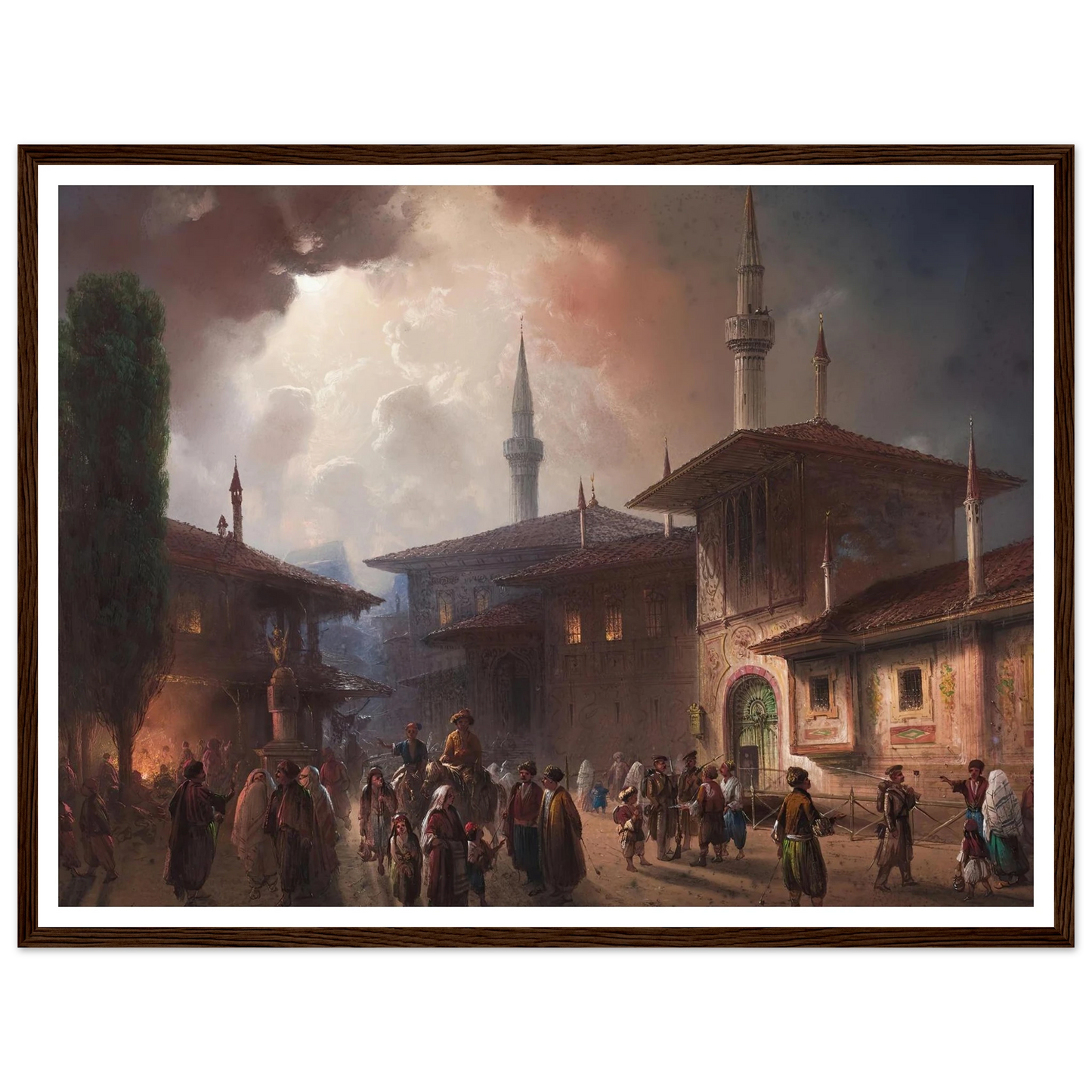 The Khan’s Palace In bakhchisarai, Crimea (1857) Art Print | Carlo Bossoli - Framed Poster - 30x40 cm / 12x16″ - Black frame