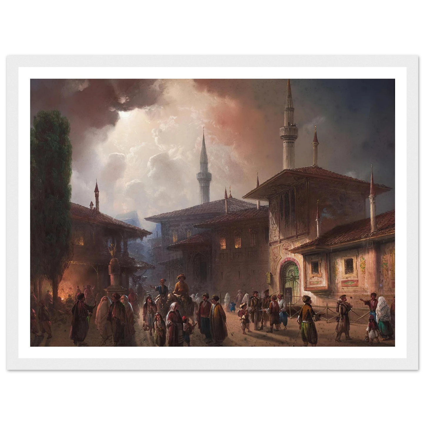 The Khan’s Palace In bakhchisarai, Crimea (1857) Art Print | Carlo Bossoli - Framed Poster - 30x40 cm / 12x16″ - Black frame