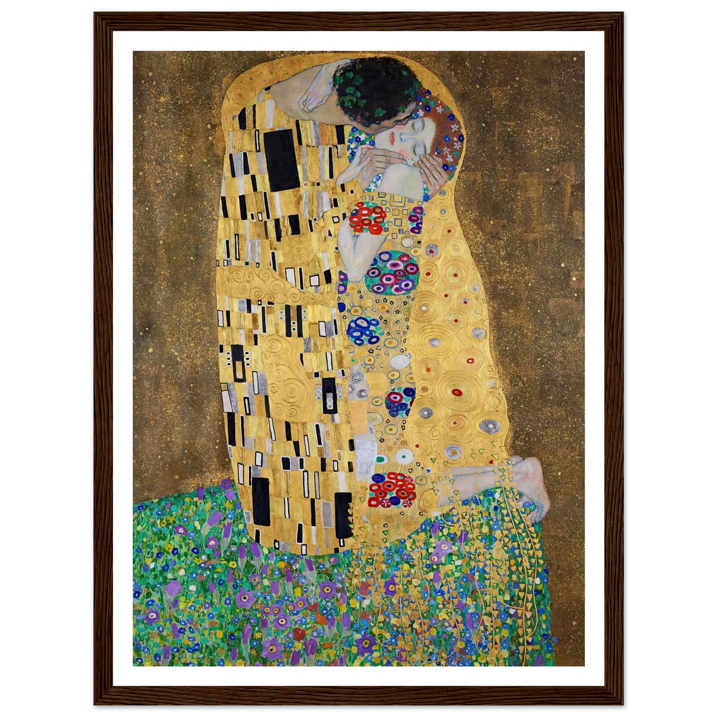 The kiss (lovers) (1908) Art Print | Gustav Klimt - Framed Poster - 30x40 cm / 12x16″ - Black frame