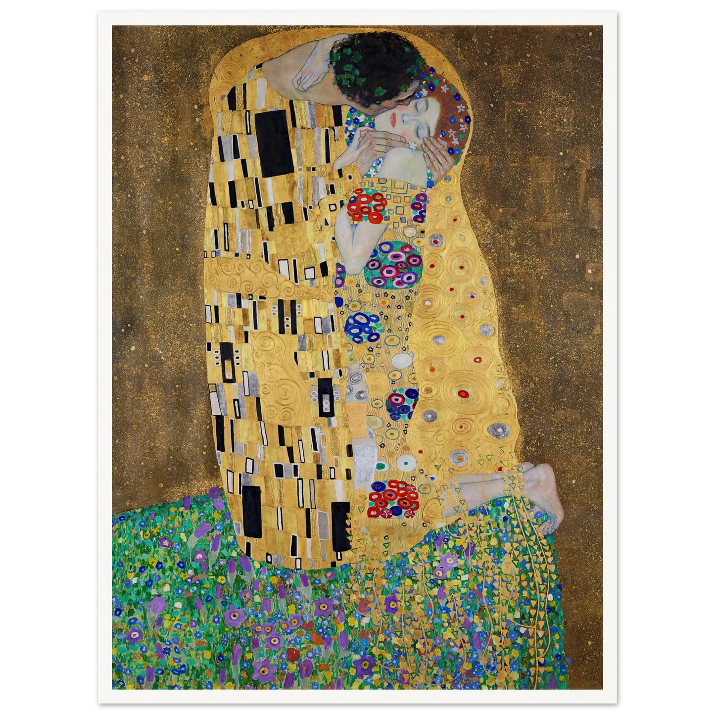 The kiss (lovers) (1908) Art Print | Gustav Klimt - Framed Poster - 30x40 cm / 12x16″ - Black frame