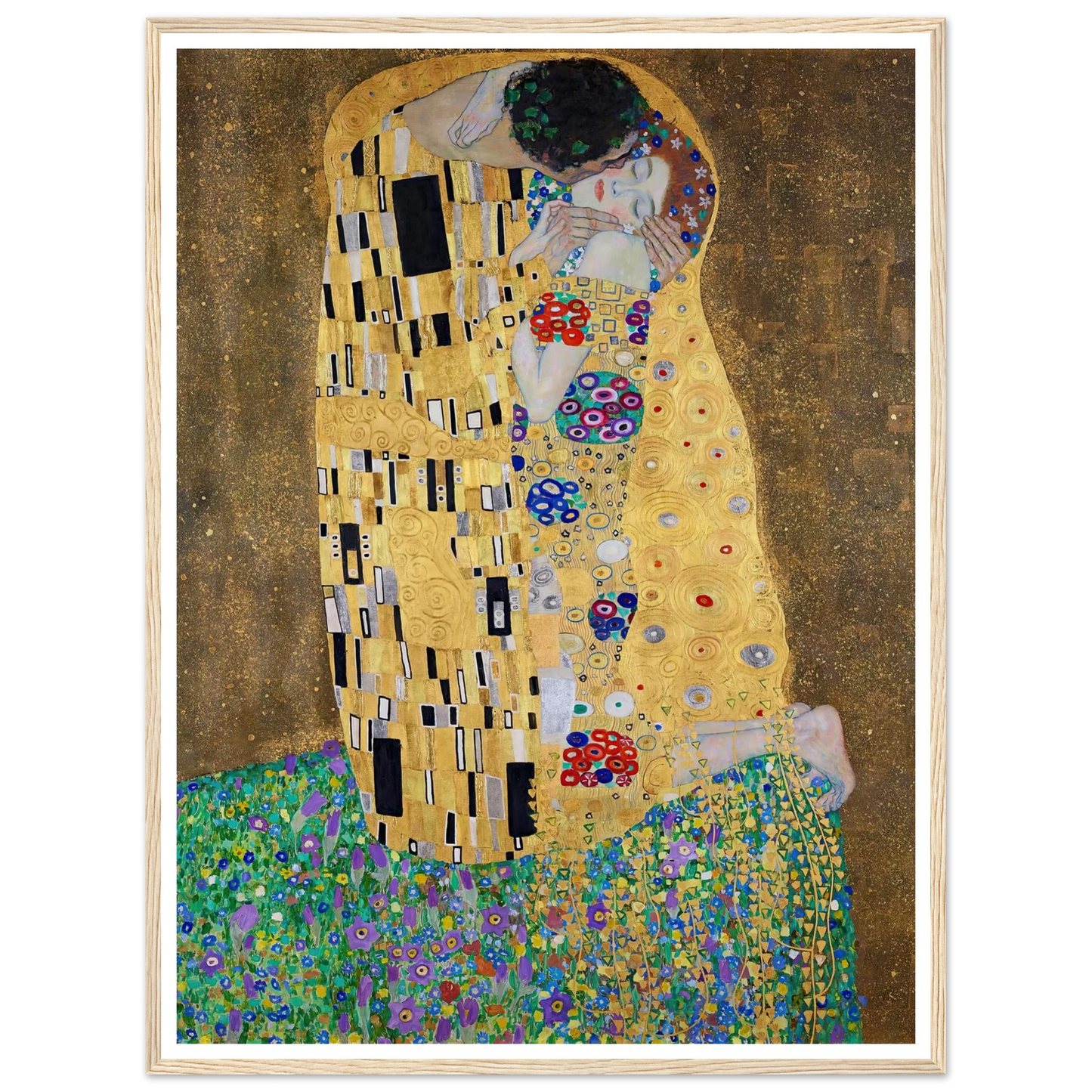 The kiss (lovers) (1908) Art Print | Gustav Klimt - Framed Poster - 30x40 cm / 12x16″ - Black frame