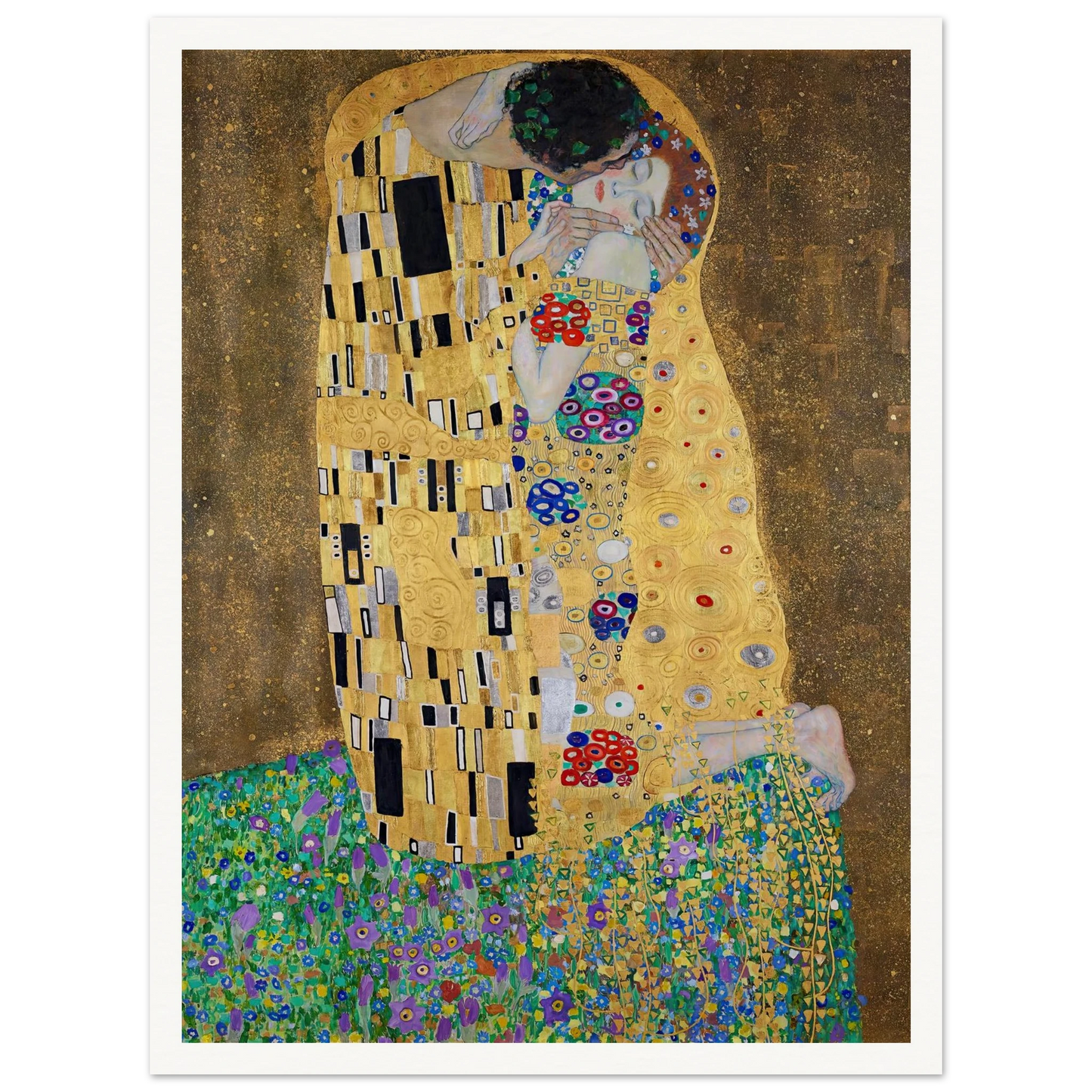The kiss (lovers) (1908) Art Print | Gustav Klimt - Framed Poster - 30x40 cm / 12x16″ - Black frame