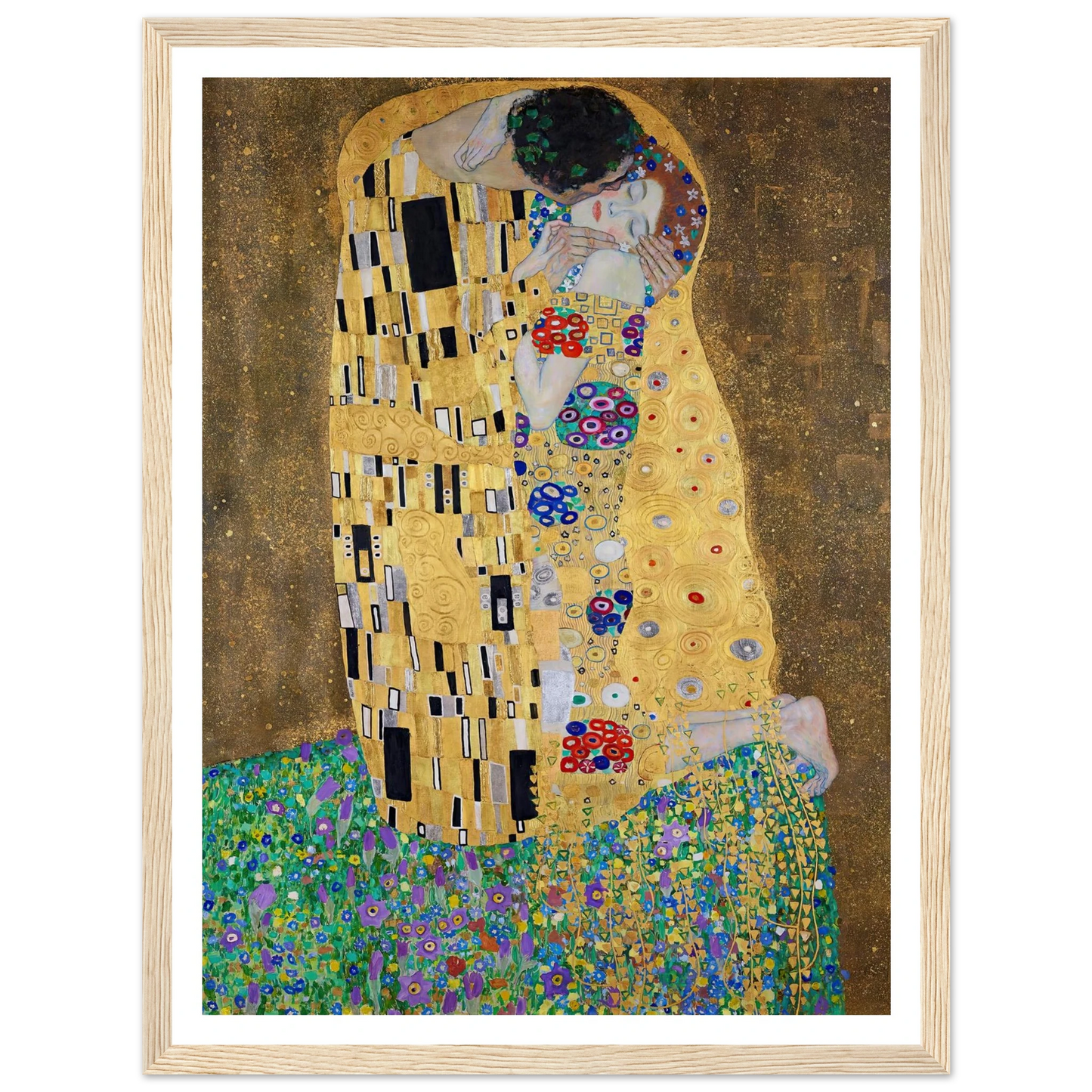 The kiss (lovers) (1908) Art Print | Gustav Klimt - Framed Poster - 30x40 cm / 12x16″ - Black frame