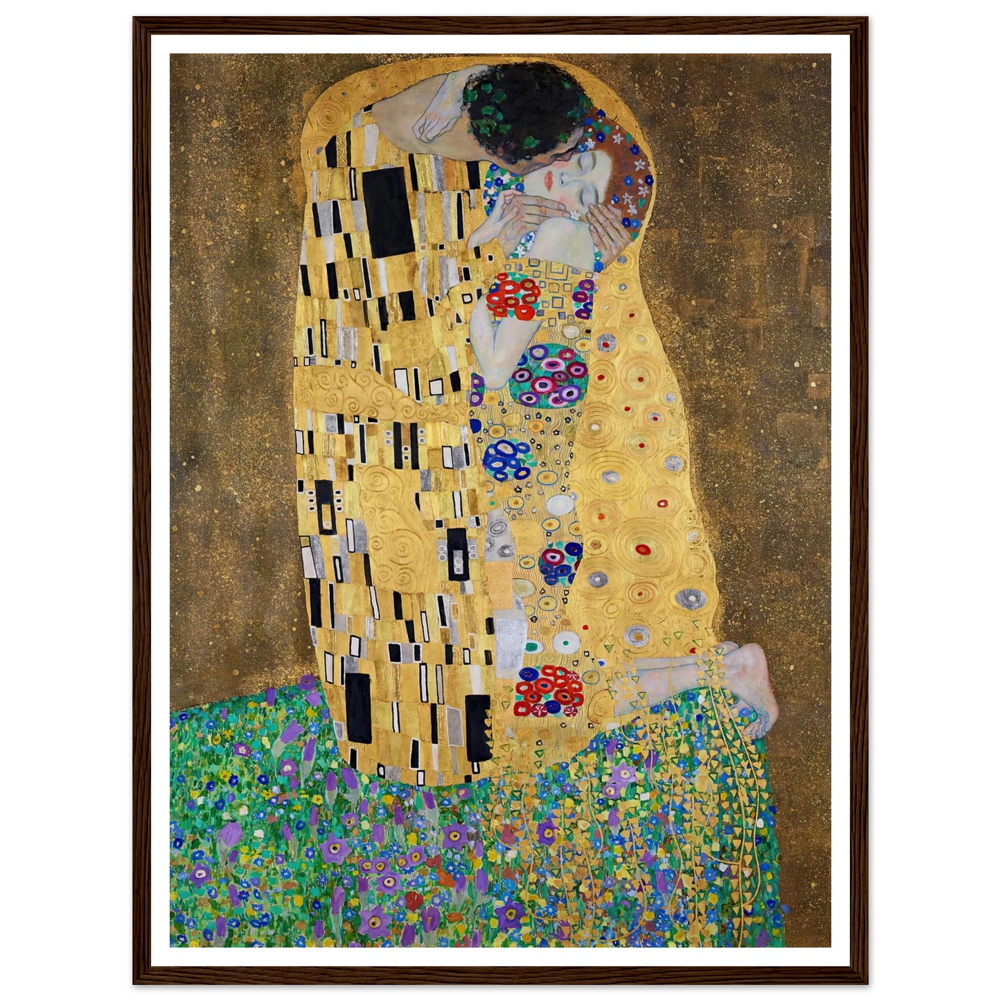 The kiss (lovers) (1908) Art Print | Gustav Klimt - Framed Poster - 30x40 cm / 12x16″ - Black frame