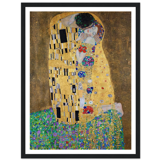 The kiss (lovers) (1908) Art Print | Gustav Klimt - Framed Poster - 30x40 cm / 12x16″ - Black frame