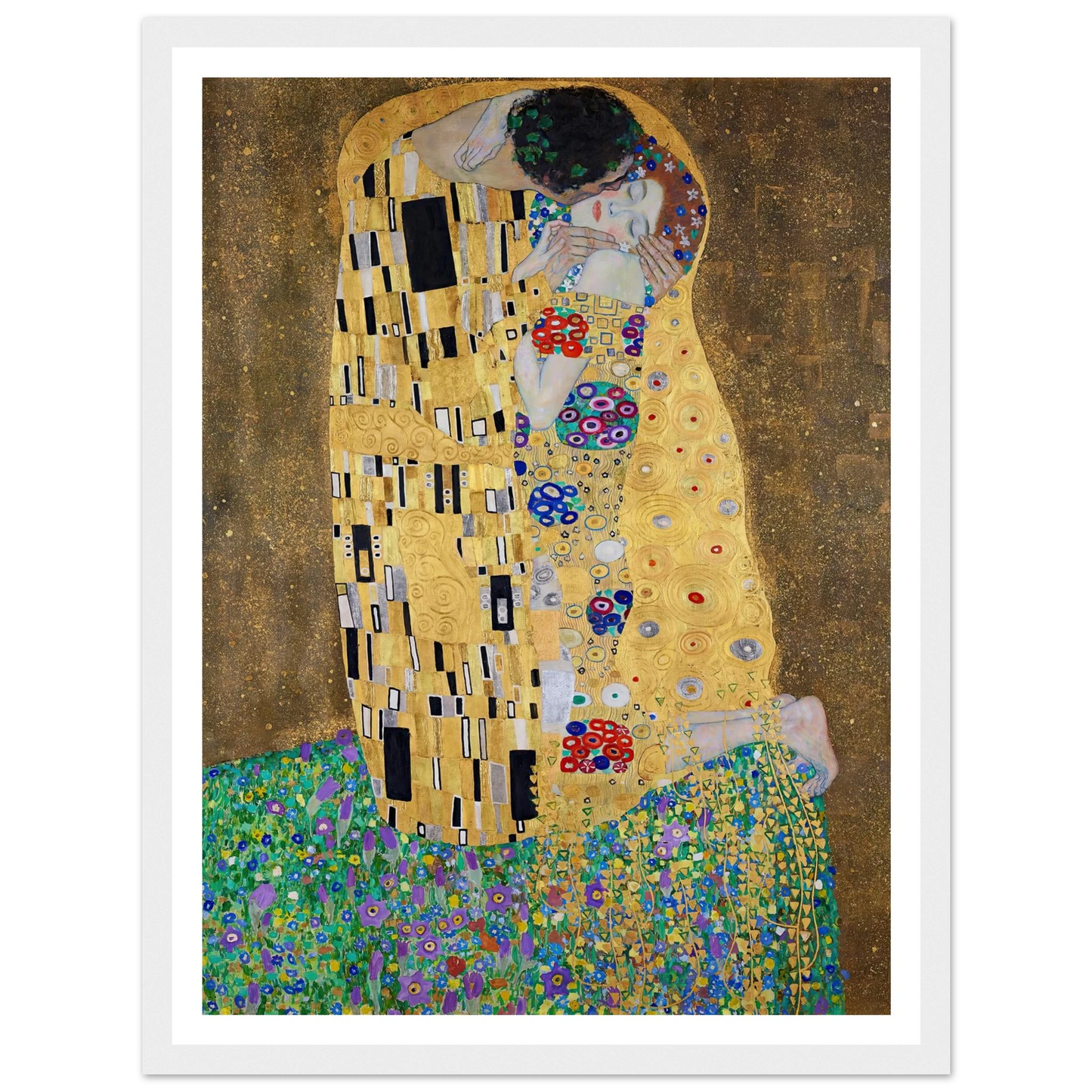 The kiss (lovers) (1908) Art Print | Gustav Klimt - Framed Poster - 30x40 cm / 12x16″ - Black frame