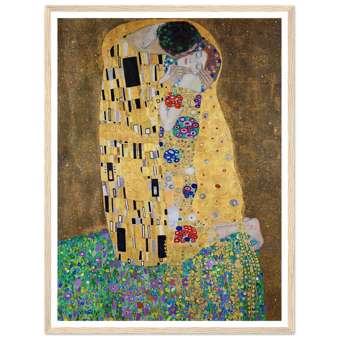 The kiss (lovers) (1908) Art Print | Gustav Klimt - Framed Poster - 30x40 cm / 12x16″ - Black frame