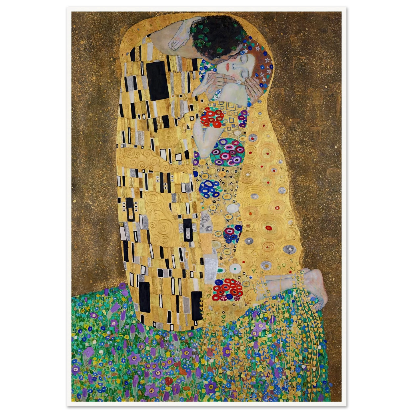The kiss (lovers) (1908) Art Print | Gustav Klimt - Framed Poster - 30x40 cm / 12x16″ - Black frame