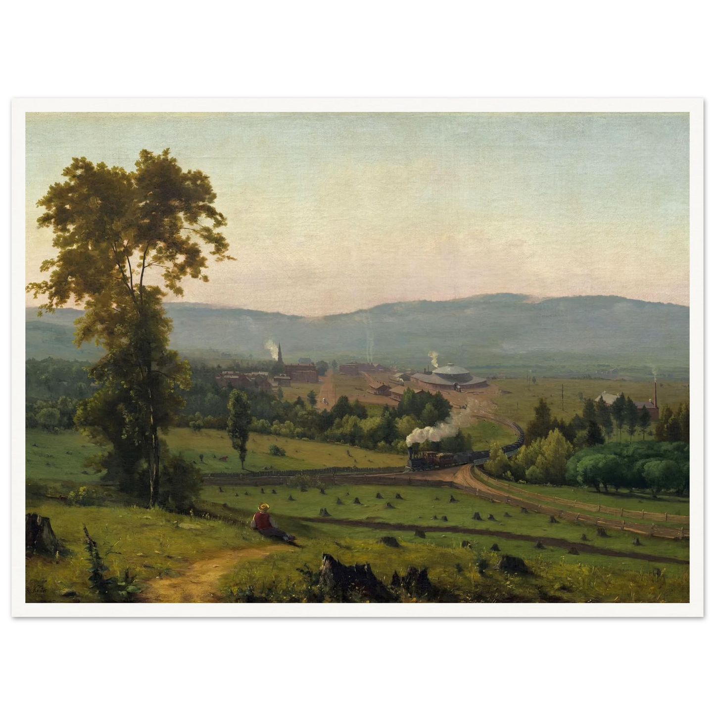 The Lackawanna Valley (c. 1856) Art Print | George Inness - Framed Poster - 30x40 cm / 12x16″ - Black frame