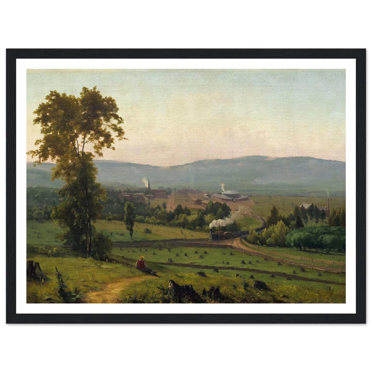 The Lackawanna Valley (c. 1856) Art Print | George Inness - Framed Poster - 30x40 cm / 12x16″ - Black frame