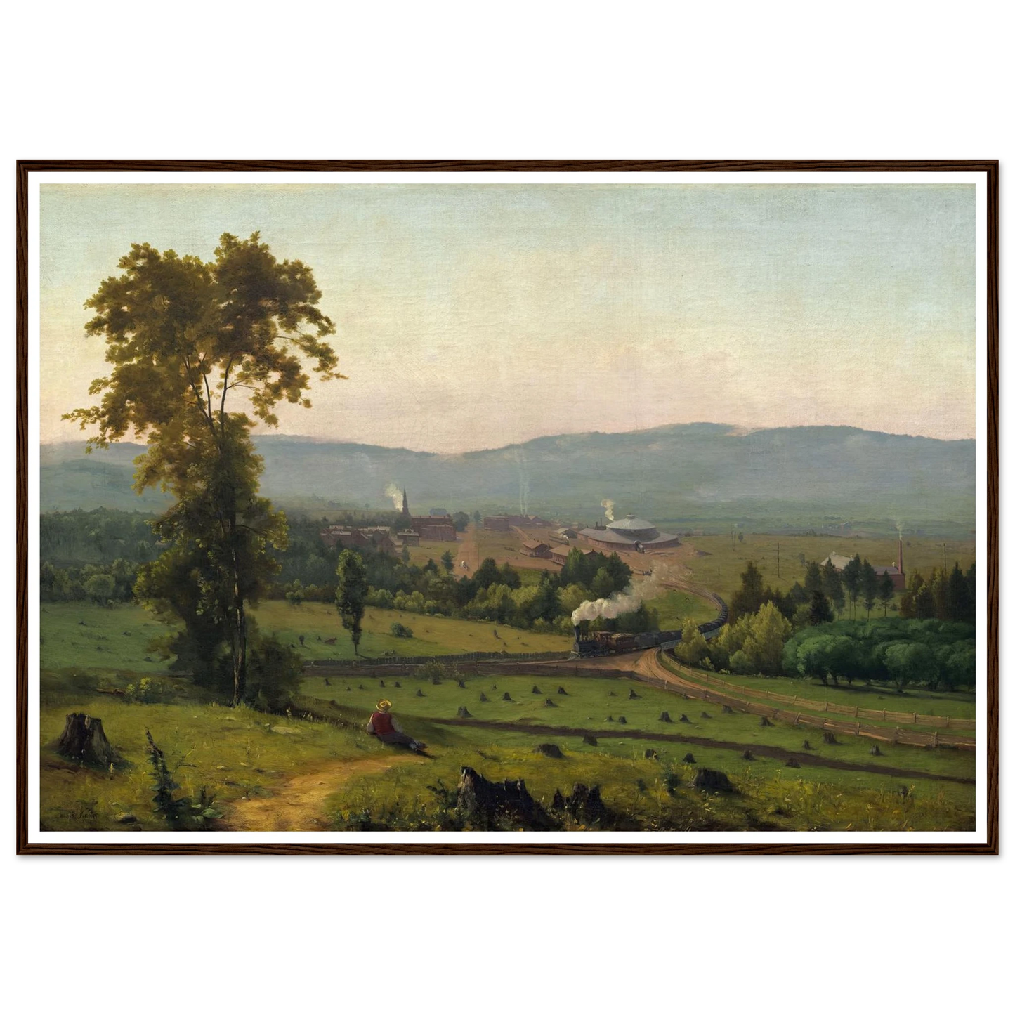 The Lackawanna Valley (c. 1856) Art Print | George Inness - Framed Poster - 30x40 cm / 12x16″ - Black frame