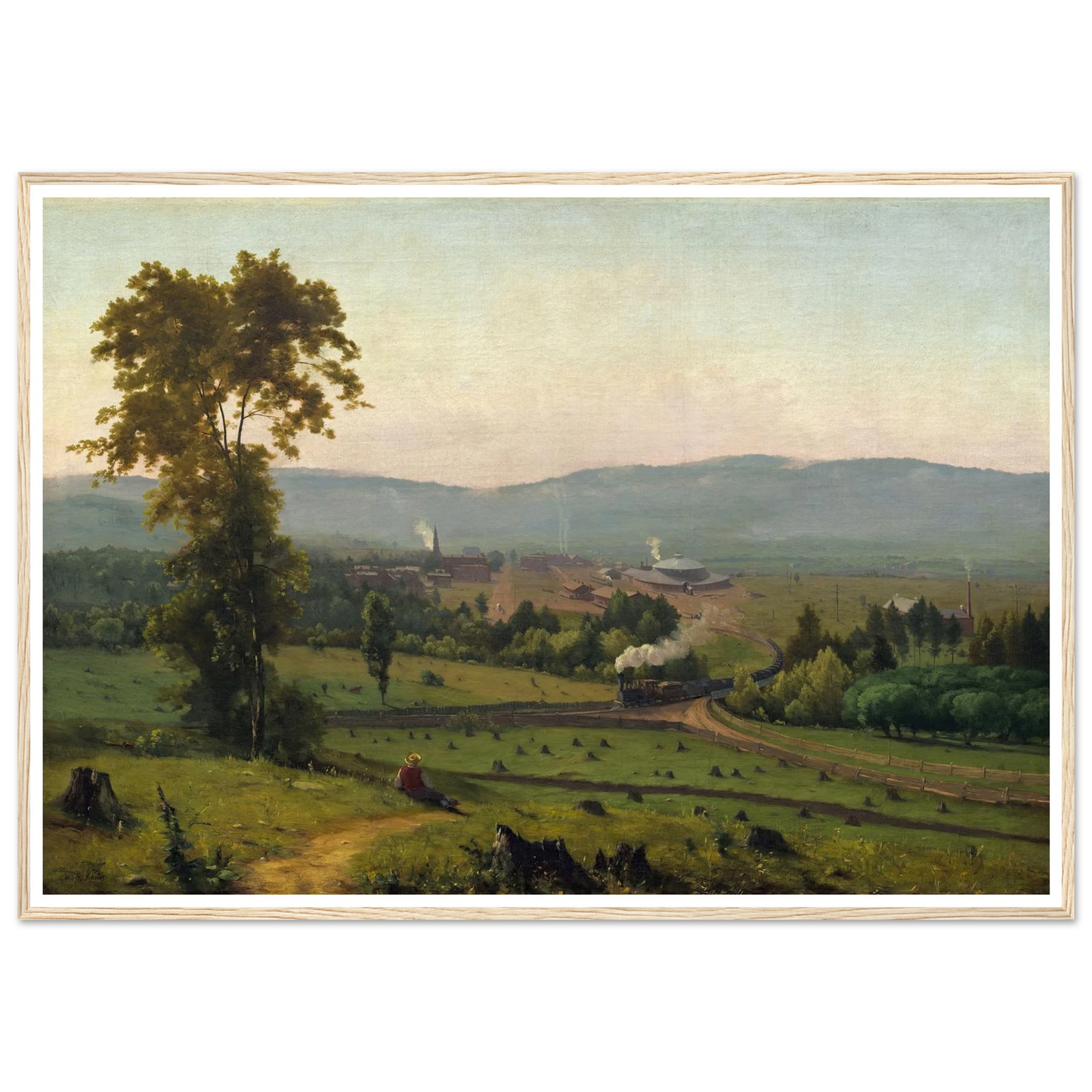 The Lackawanna Valley (c. 1856) Art Print | George Inness - Framed Poster - 30x40 cm / 12x16″ - Black frame