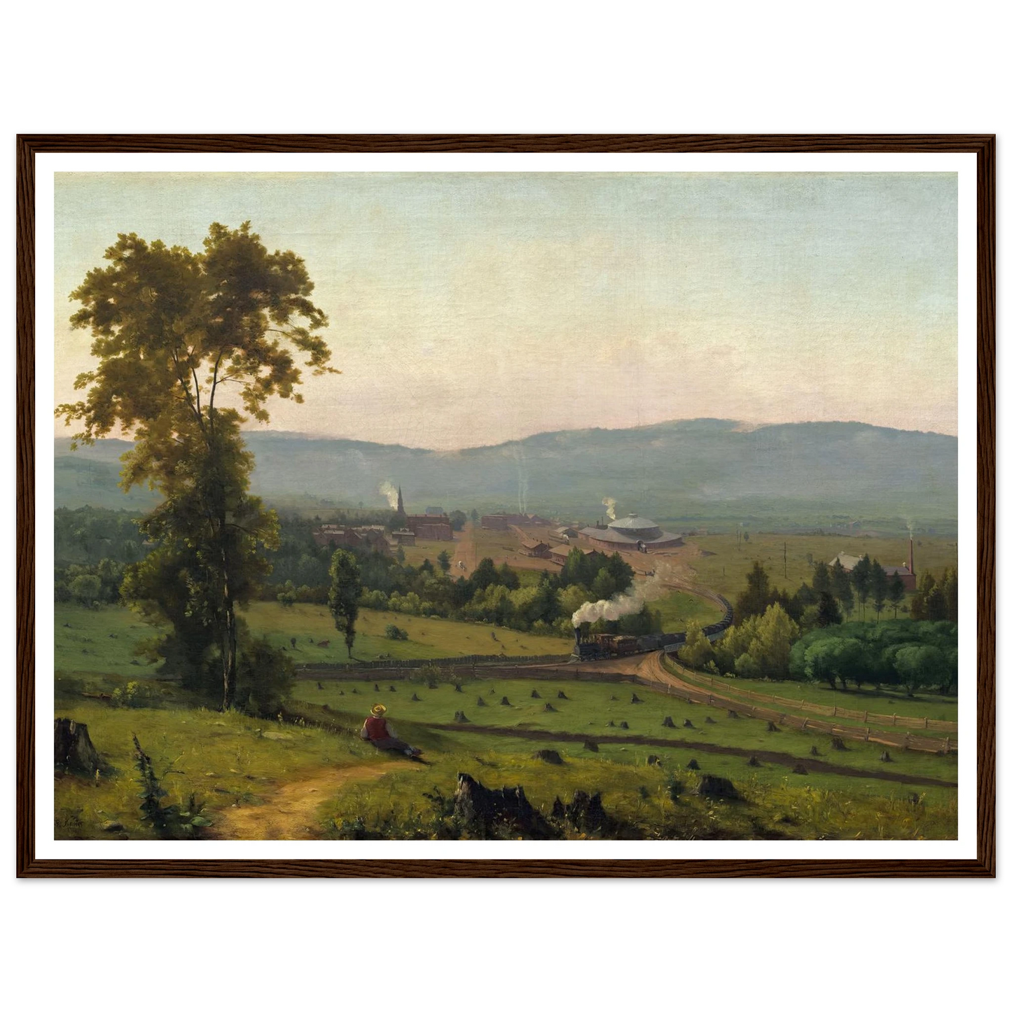 The Lackawanna Valley (c. 1856) Art Print | George Inness - Framed Poster - 30x40 cm / 12x16″ - Black frame