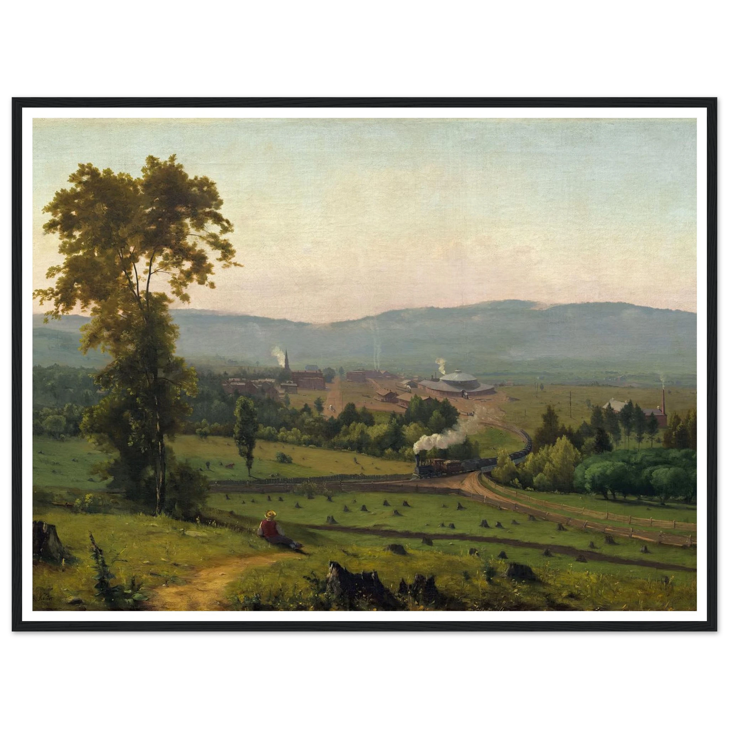 The Lackawanna Valley (c. 1856) Art Print | George Inness - Framed Poster - 30x40 cm / 12x16″ - Black frame