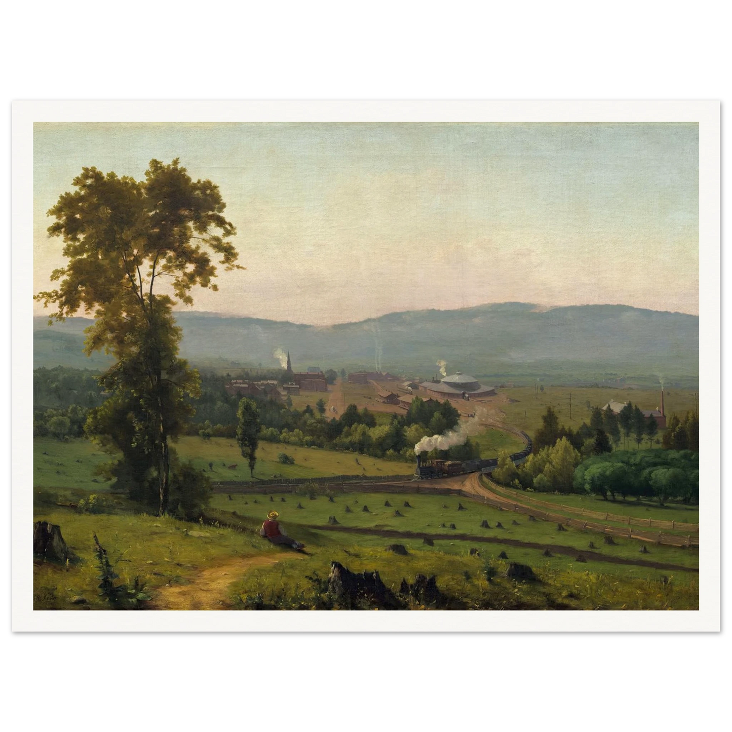 The Lackawanna Valley (c. 1856) Art Print | George Inness - Framed Poster - 30x40 cm / 12x16″ - Black frame