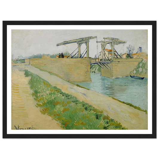 The Langlois bridge (1888) Art Print | Vincent van Gogh - Framed Poster - 30x40 cm / 12x16″ - Black frame